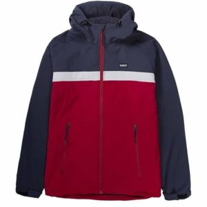 Basehit HOODED BONDED SEMI LONG JACKET RED NAVY BLUE (192.BM11.72)