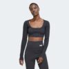 Adidas STUDIO LOUNGE RIBBED CROPPED LONG SLEEVE TEE(HH8502)