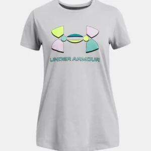 Under Armour Girls' UA Colorblock Big Logo Short Sleeve (1382979-011)