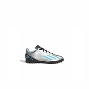 Adidas Παιδικά Ποδοσφαιρικά Παπούτσια Crazyfast Messi 4 με Σχάρα Ασημί(IE4068)