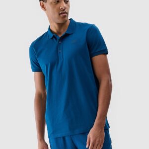 4F Men's regular polo shirt - turquoise (4FWMM00TPTSM367-46S)