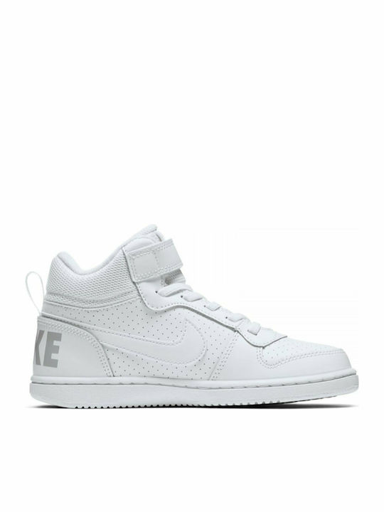 NikeCourt Borough MID PSV Αθλητικά Παιδικά Παπούτσια Μπάσκετ με Σκρατς Λευκά